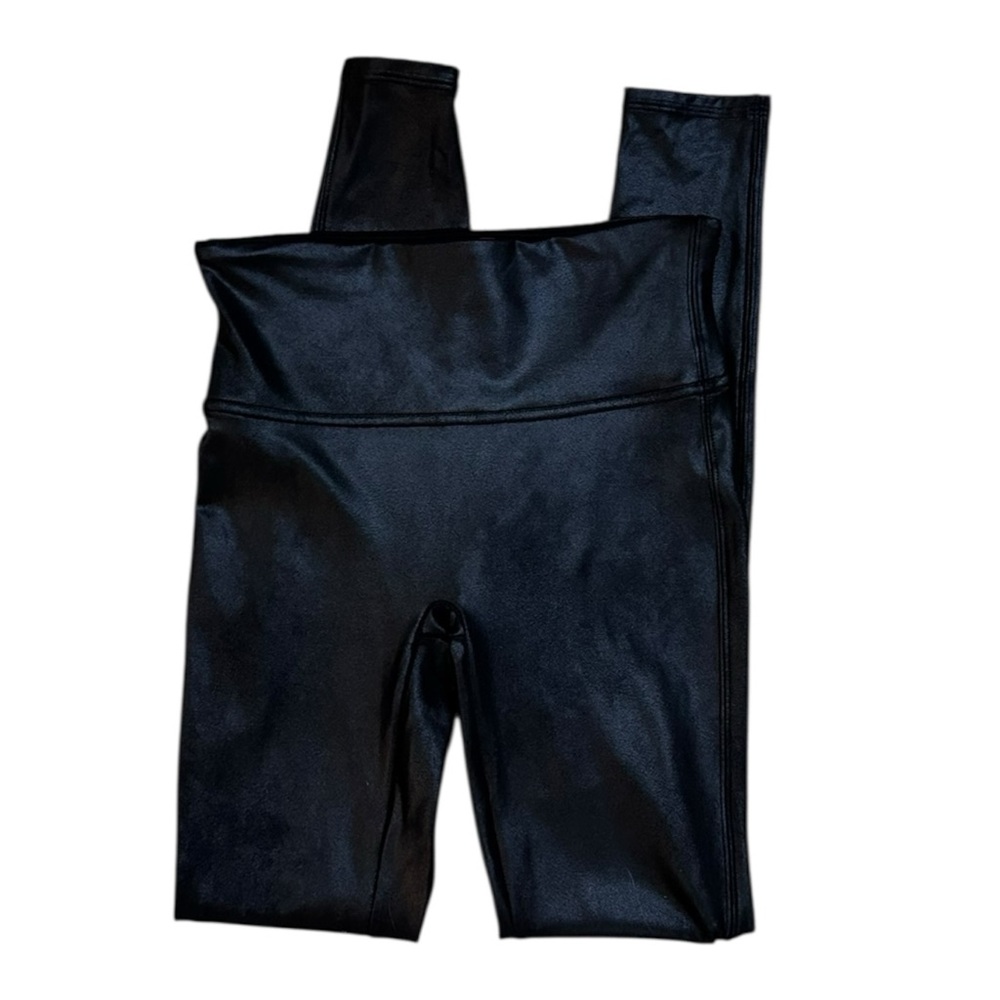 SPANX Liquid Leather High Rise Leggings Women’s Black